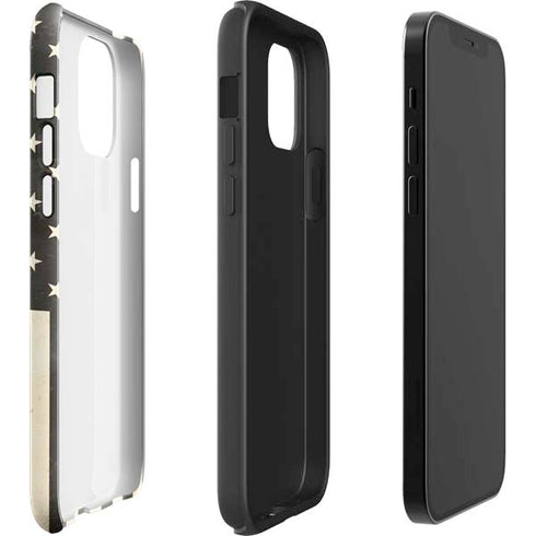 Black & White USA Flag iPhone 12 Pro Impact Case